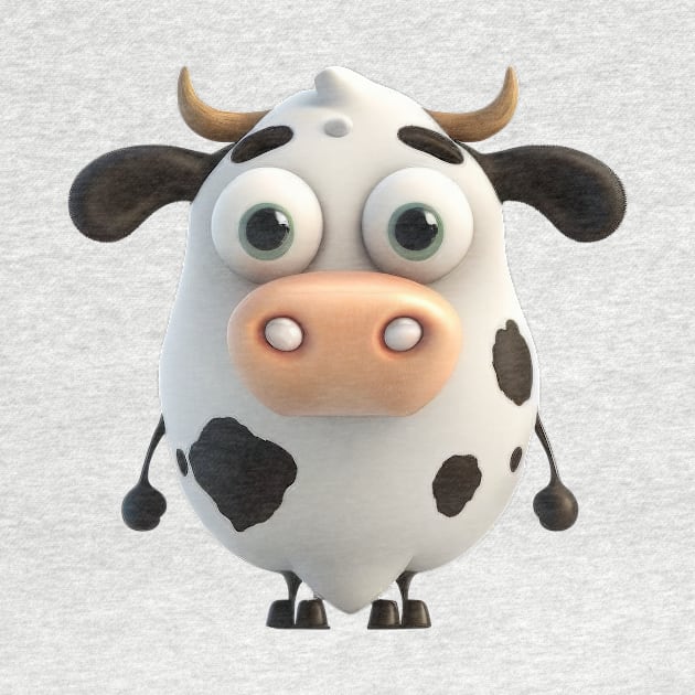 Cow Farm Cute Adorable Humorous Illustration by Cubebox